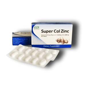 SUPER CAL ZINC DIETARY SUPPLEMENT ( CALCIUM 333.92 MG + MAGNESIUM 133.83 MG + ZINC 4.889 MG ) 20 TABLETS